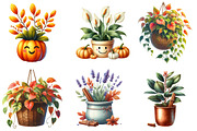 Positive Autumn Houseplant Clipart, an Illustration by Watercolor design (Thumbnail 3 of 4)