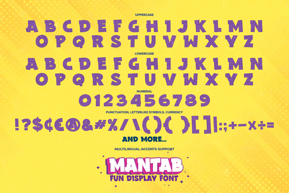 MANTAB - Fun Display Font, a Font by Gassstype (Photo 8 of 9)