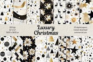 Gold & Black Christmas Papers