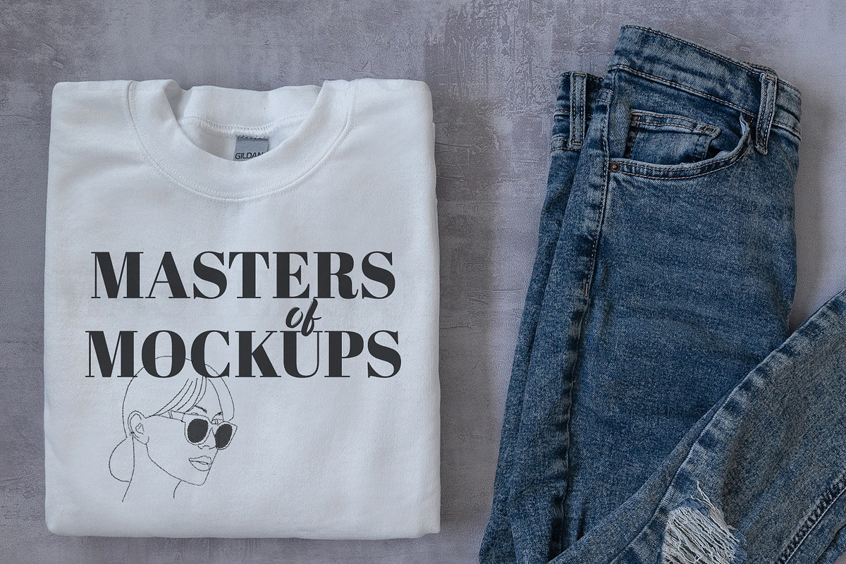 White Sweatshirt Folded Flatlay Mock, a Hoody Mockup by Masters of Instagram (Photo 1 of 3)