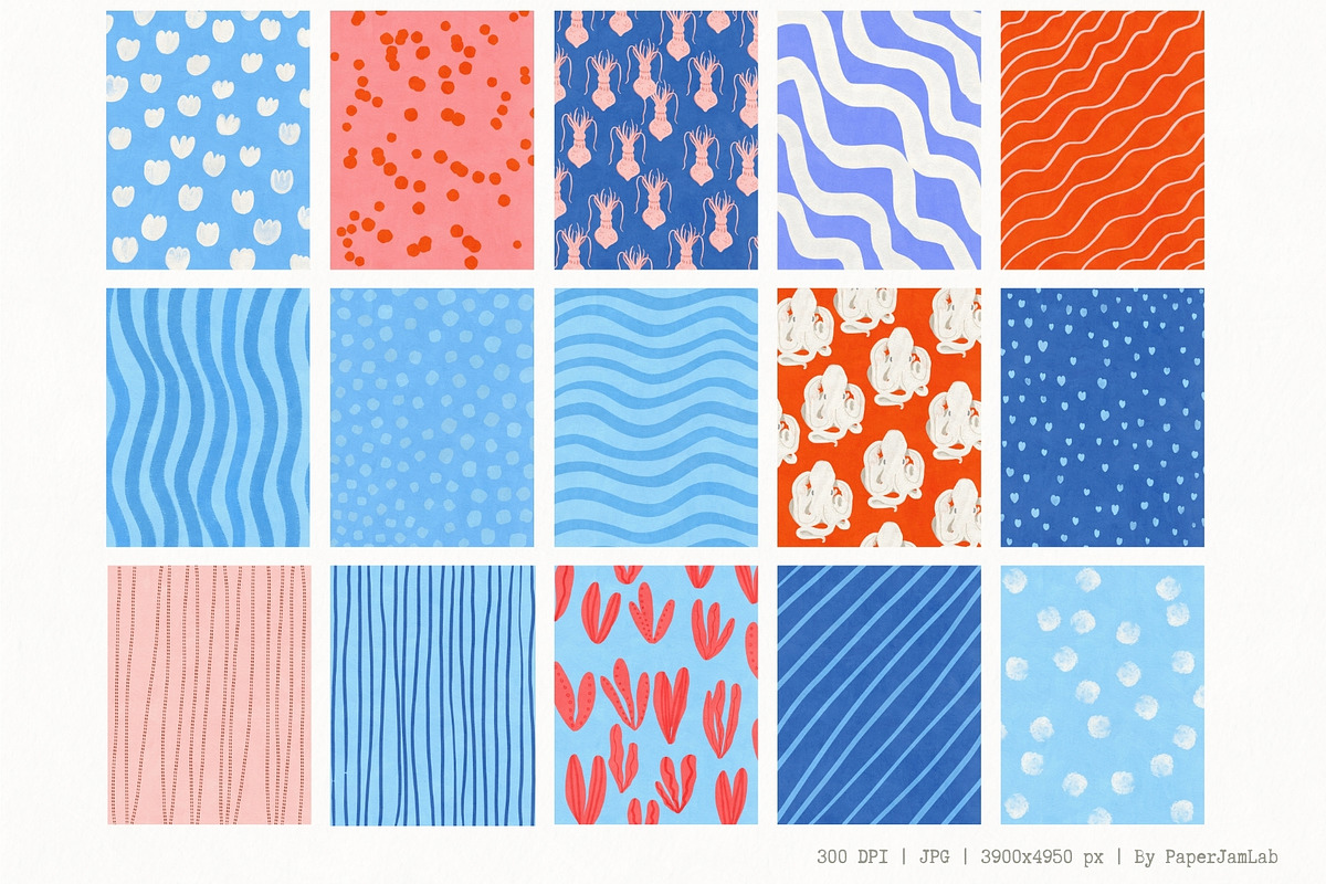 50 Coastal Handdrawn Backgrounds, a Background Graphic by PaperJamLab (Photo 4 of 17)