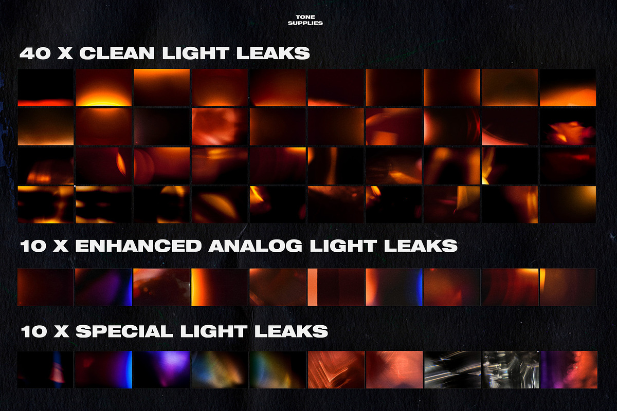 60 Retro Analog Light Leak Overlays, a Layer Style Add-On by TONE SUPPLIES (Photo 5 of 12)