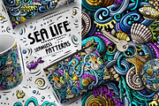 Sea Life Doodle Seamless Patterns, a Pattern Graphic by BALABOLKA (Thumbnail 2 of 8)