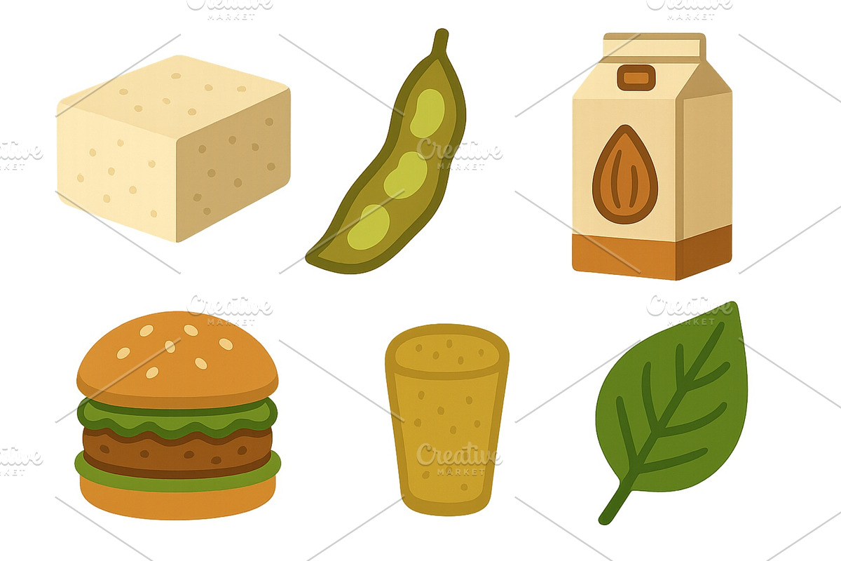 Healthy food options including tofu, a Food Illustration by ZinetroN