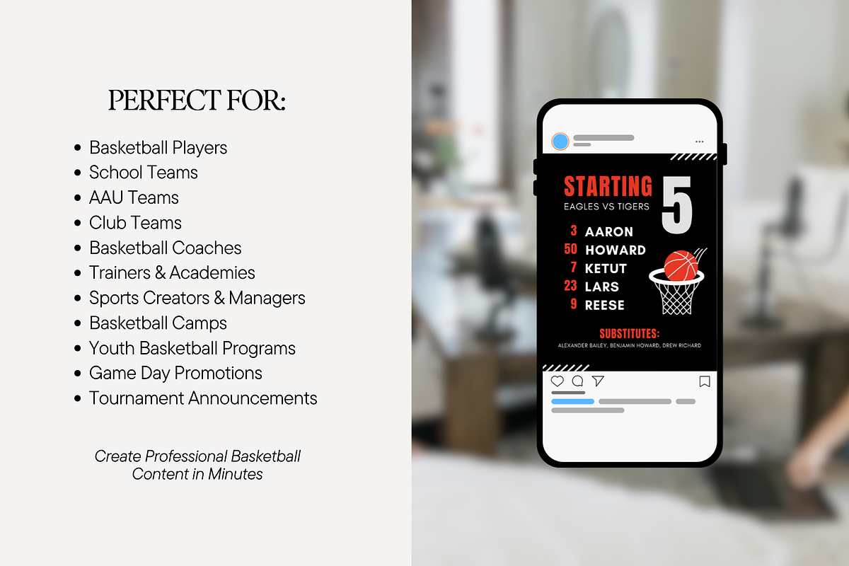 Basketball Social Media Templates, a Social Media Template by Anna Design Studio (Photo 10 of 11)