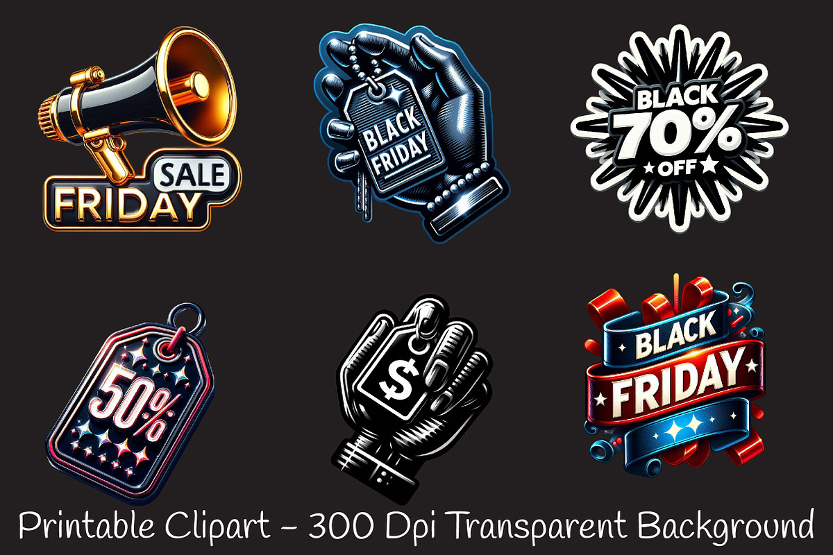 Creative Black Friday Icons Clipart, an Illustration by RobertsArt (Photo 5 of 7)