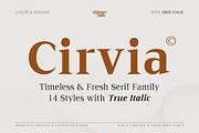 Cirvia Timeless & Fresh Serif Family, a Serif Font by Lettertype Studio (Thumbnail 1 of 15)