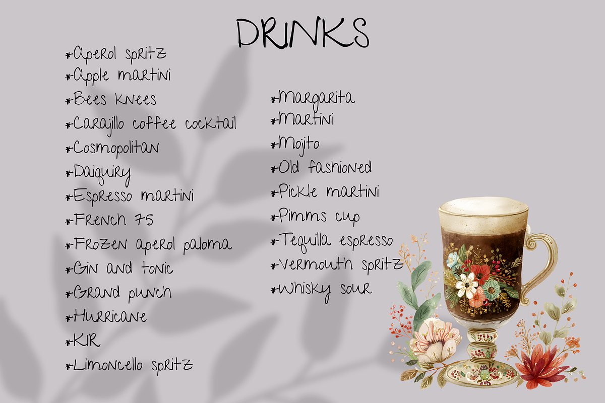 WINTER COCKTAIL RECIPE CARDS preview 3