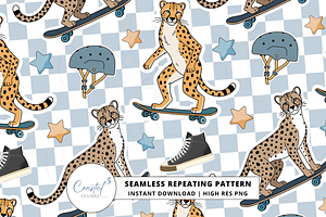 Skateboard Seamless Pattern