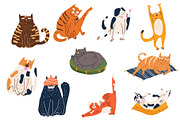 Funny fat cats sticker pack vector, an Illustration by NataLyaroArt (Thumbnail 2 of 4)
