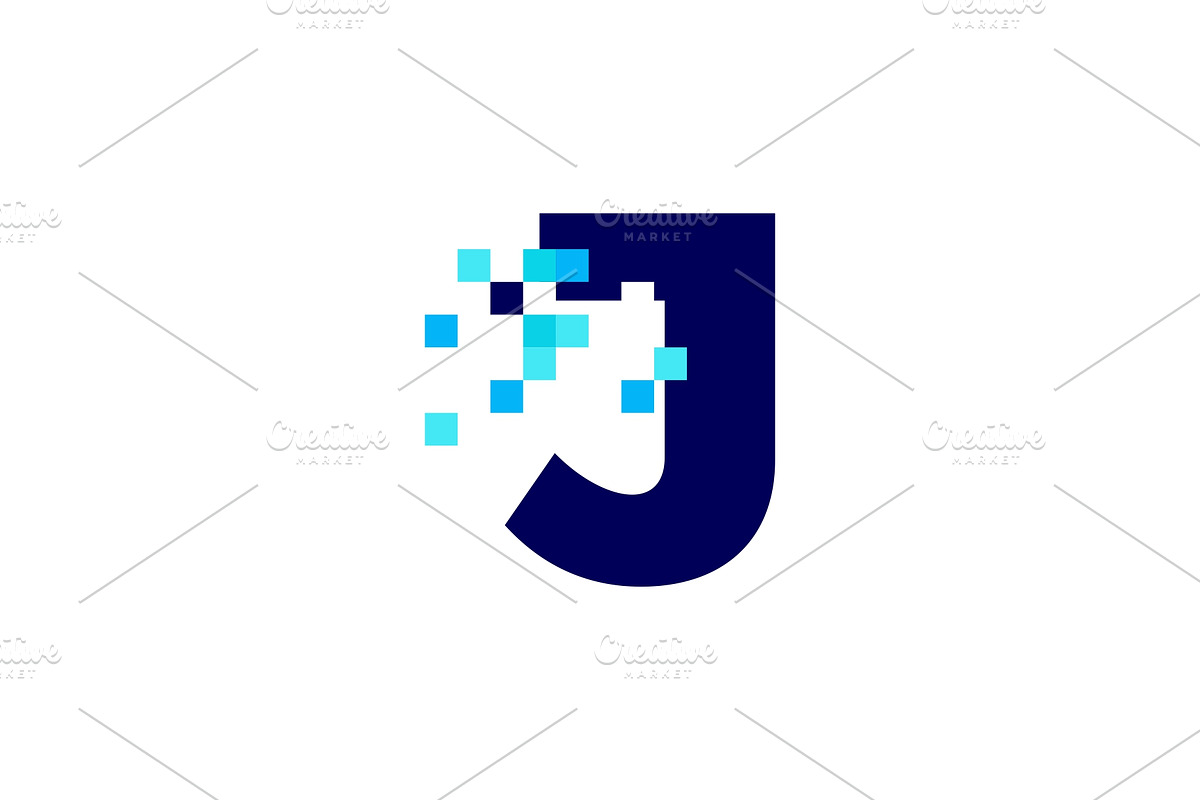 j letter pixel mark digital 8 bit, a Branding & Logo Template by VASTARD STUDIO