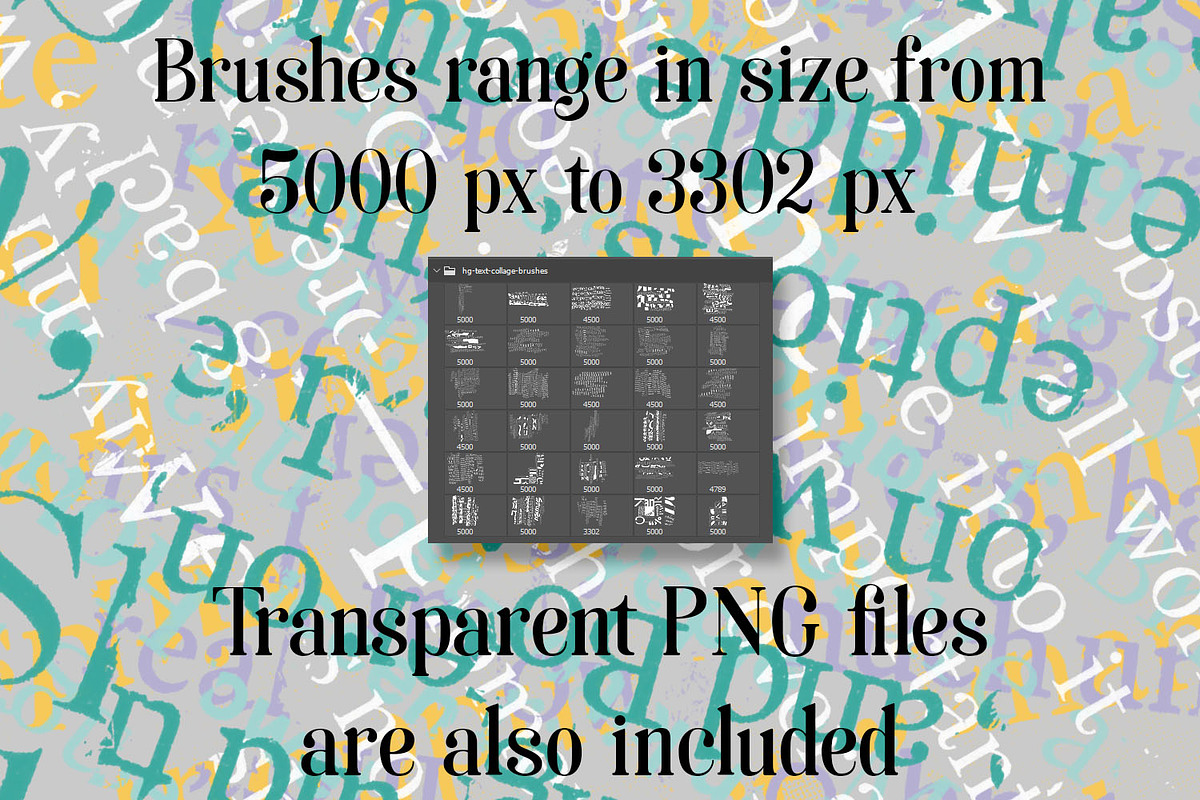 Text Collage Photoshop Brushes, a Brush Add-On by Heather Green Designs (Photo 7 of 12)