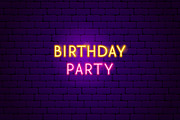 Happy Birthday Vector Neon Icons, an Outline Icon by Anna_leni (Thumbnail 7 of 8)