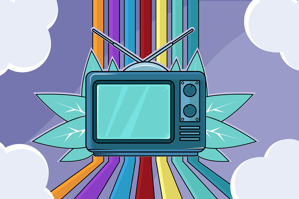 retro television vector illustration, a Decorative Illustration by zyxroun shop (Photo 1 of 3)