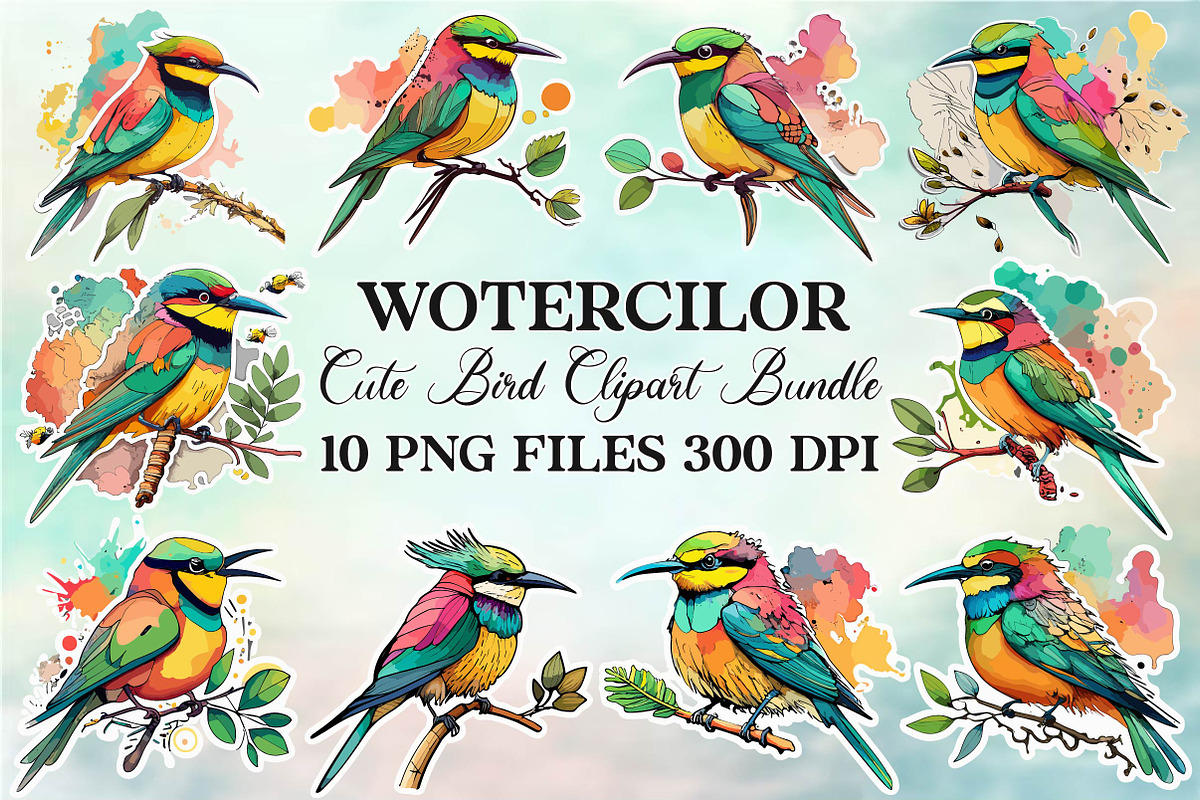 Cute Bird Clipart Bundle, a Seasonal Illustration by Craft Nest (Photo 1 of 5)
