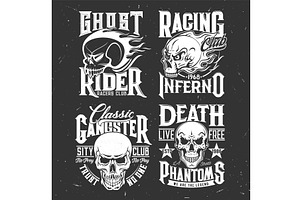 Skull Emblems Of Racing Club