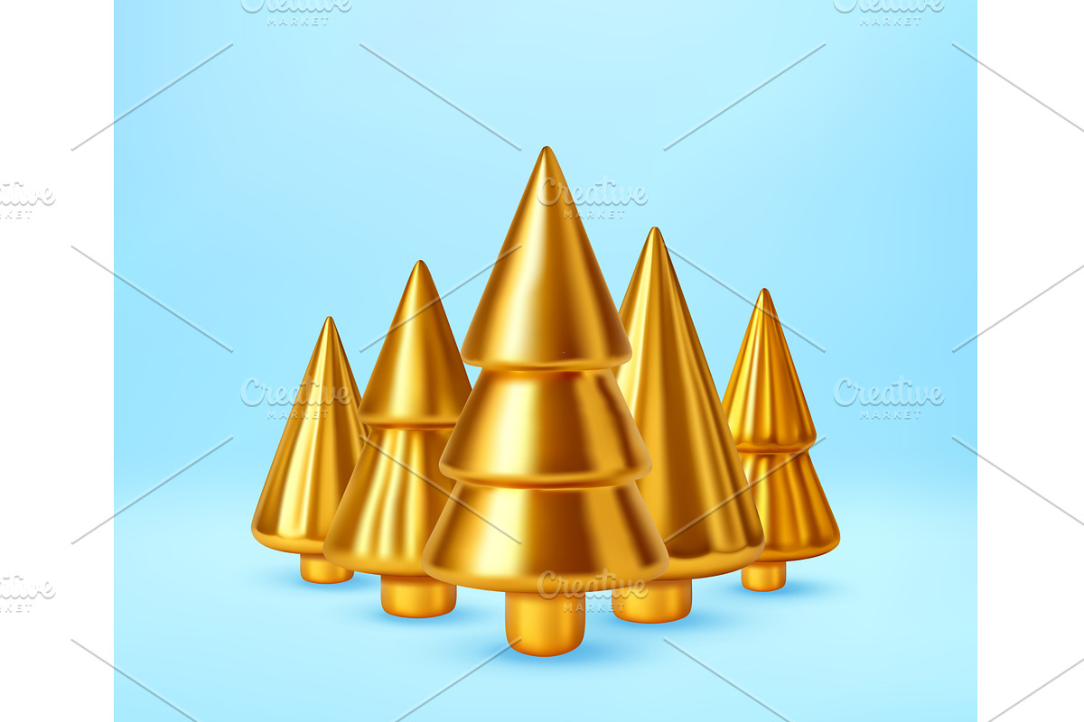Collection of 3D golden christmas, an Object Illustration by Abscent