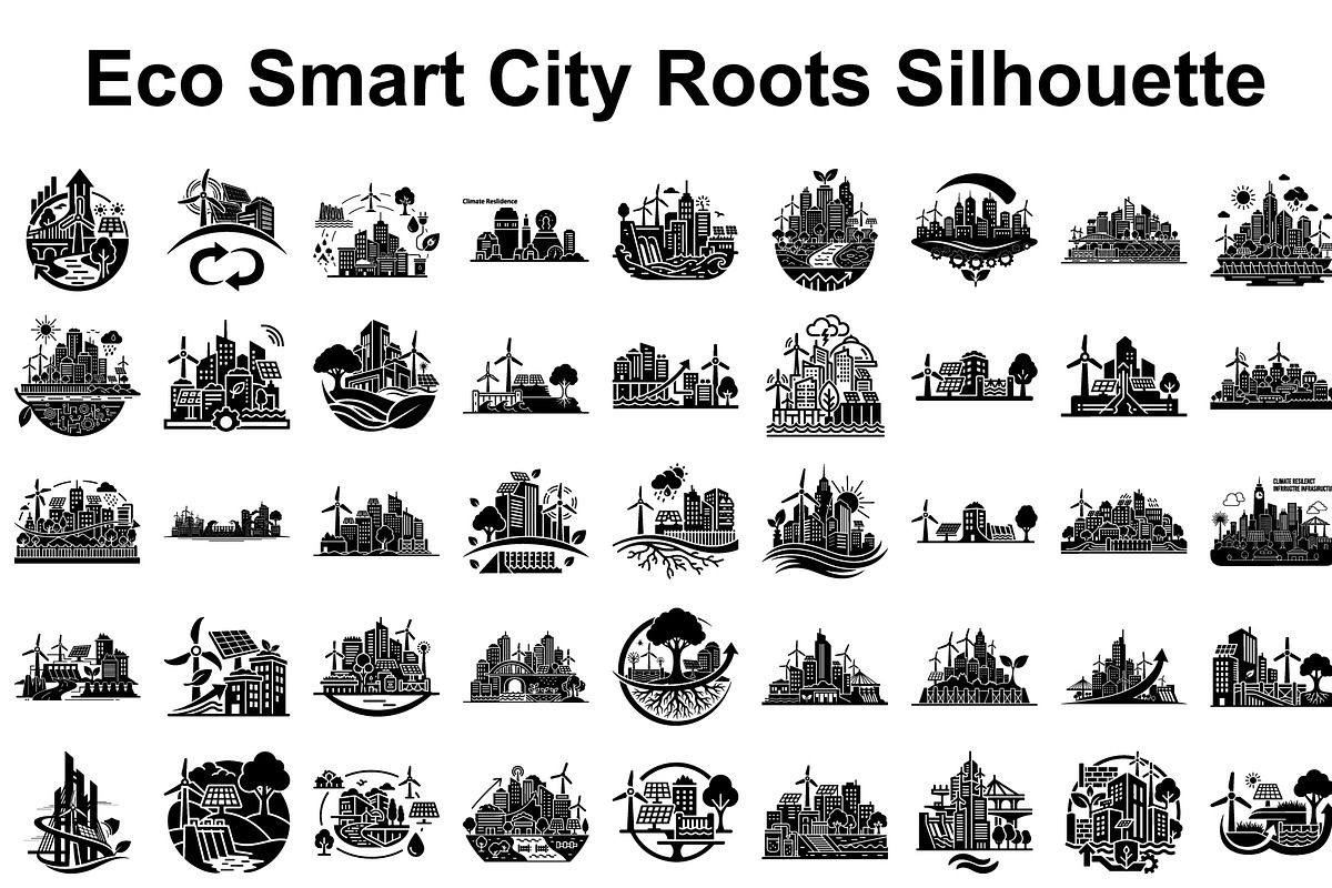 Eco Smart City Silhouettes, a Graphic by musafir_fashion (Photo 1 of 12)