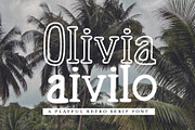 Olivia - A playful retro serif font, a Serif Font by Waterystrokes (Thumbnail 1 of 5)