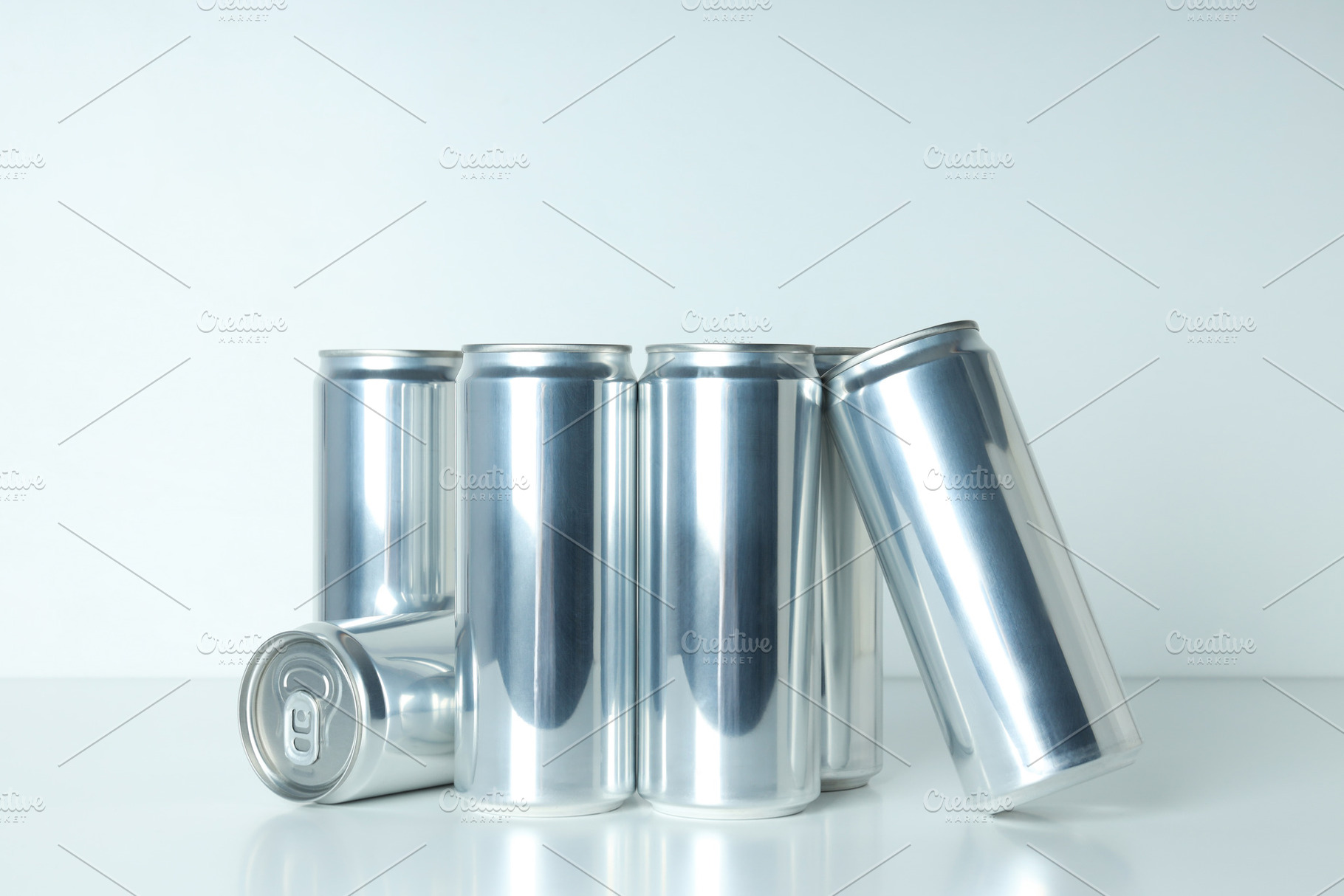 Concept of drink, blank cans with space for label, a Food & Drink Photo by AtlasStudio PRO