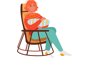 Mother rocking singing to sleep baby, a Person Illustration by vectorpointstudio