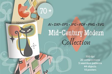 Mid Century Design Kit Bundle, a Pattern Graphic by Blynn Pippen