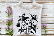 Spring Crimson Columbine Flowers SVG, an Illustration by Rose Art (Thumbnail 3 of 5)