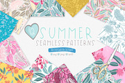 Summer Seamless Patterns, a Pattern Graphic by Sketchbook Designs (Thumbnail 1 of 10)