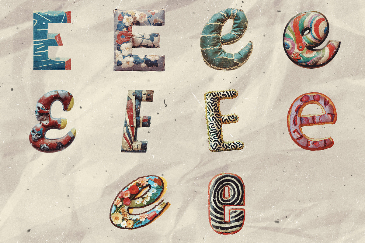 260 Stylized Alphabets (for collage), an Object Graphic by Megan Aili Designs (Photo 6 of 28)