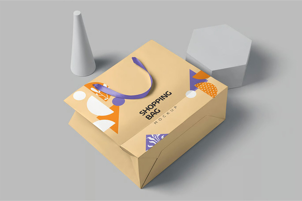 Cardboard Shopping Bag Mockups, a Packaging Mockup by megostudi0 (Photo 4 of 6)
