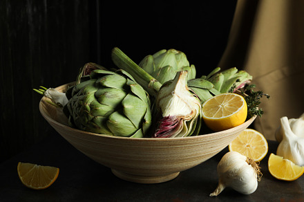Concept of healthy food with artichoke plant, a Food & Drink Photo by AtlasStudio PRO