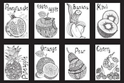 Fruits and berries - hand drawn set, a Decorative Illustration by ImHope (Thumbnail 2 of 4)