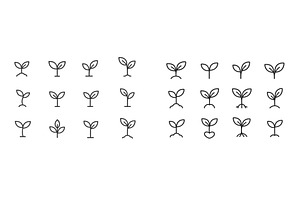 Collection of simple plant icons, an Object Illustration by ZinetroN