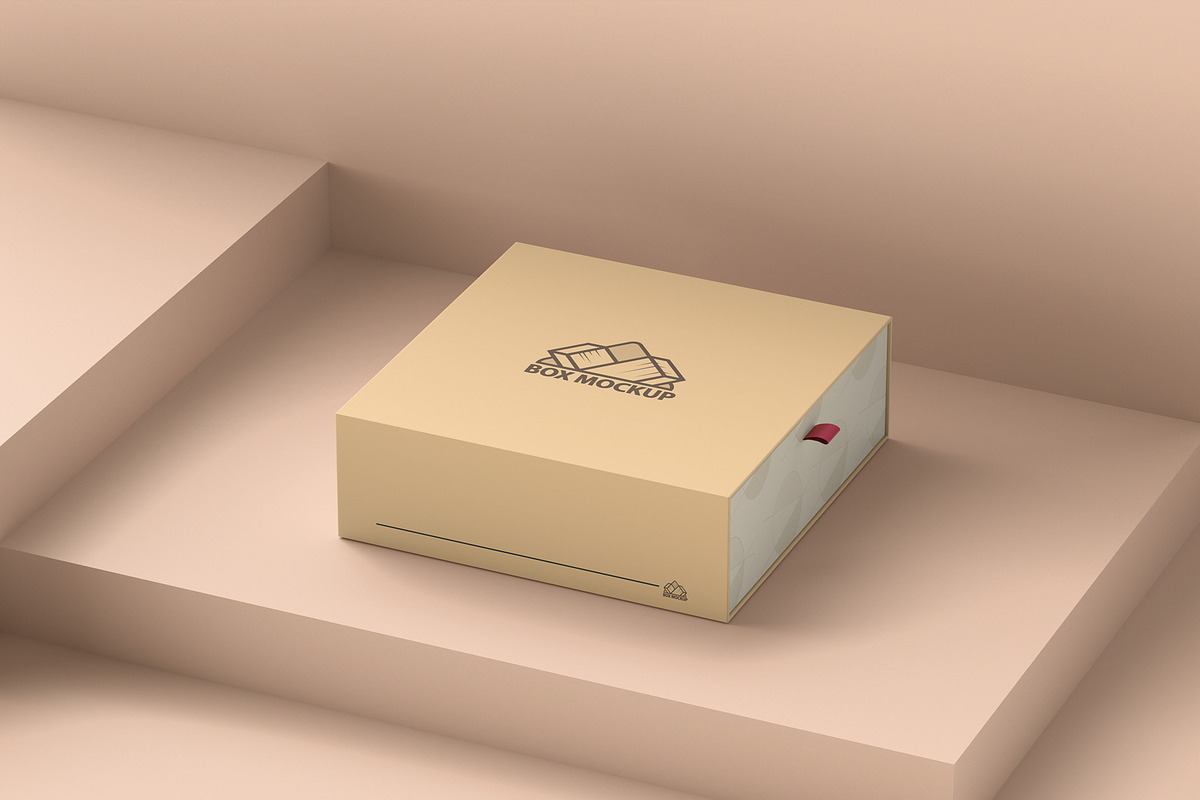 Square Gift Box Mockups, a Packaging Mockup by graphicstuff.std (Photo 4 of 10)