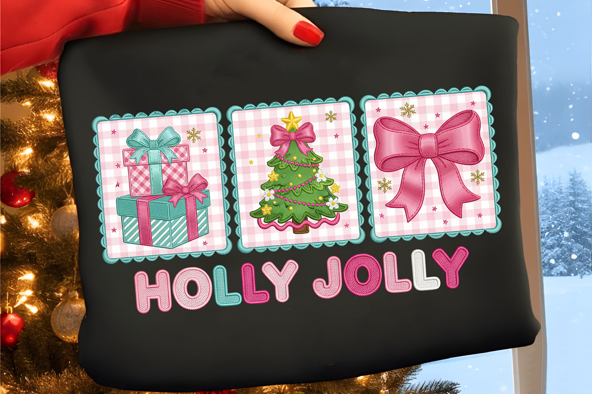 Holly Jolly Png, Preppy Christmas, an Illustration by Canvas Craft (Photo 2 of 3)