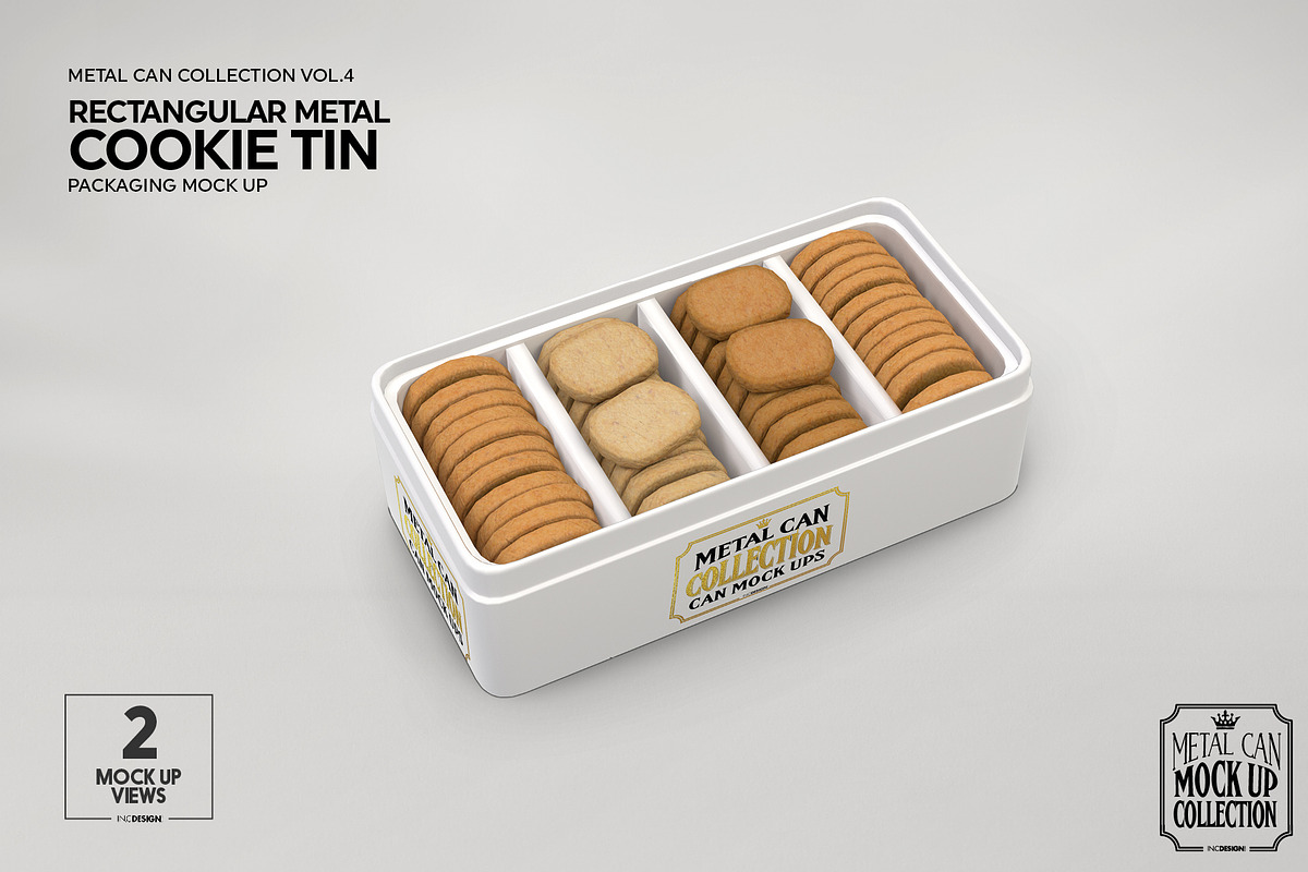 Metal Rectangular Cookie Tin Mockup, a Cups & Container Mockup by INCDesign (Photo 5 of 8)
