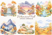 Whimsical Fall Landscape Clipart PNG, a Seasonal Illustration by SugarCloudStudioArt (Thumbnail 1 of 7)