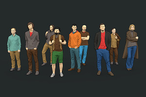 Lowpoly People Colorful