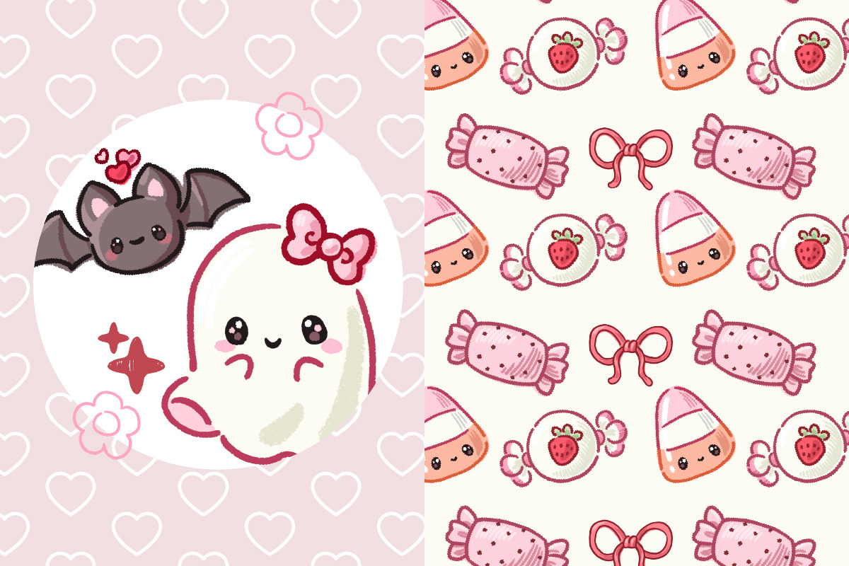 Kawaii Coquette Halloween Clipart, an Illustration by TheClipAtelier (Photo 3 of 3)