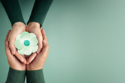 Two People  using Hands to Embracing a White Paper Poppy Flower, a Photo by salmon.black (Thumbnail 3 of 3)