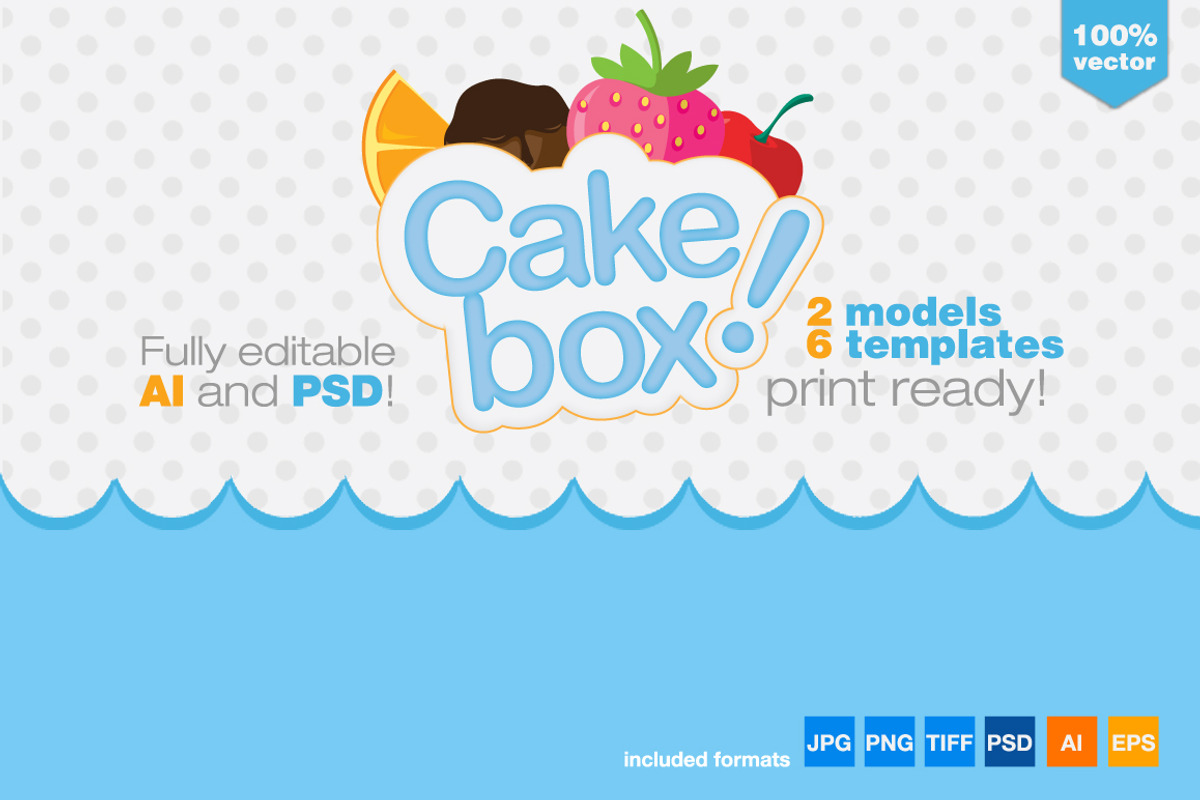 Gift Box Packaging Cake Template, a Templates & Theme by Graphicdome (Photo 1 of 5)