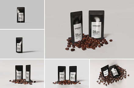 Black Plastic Pouch Mockup
