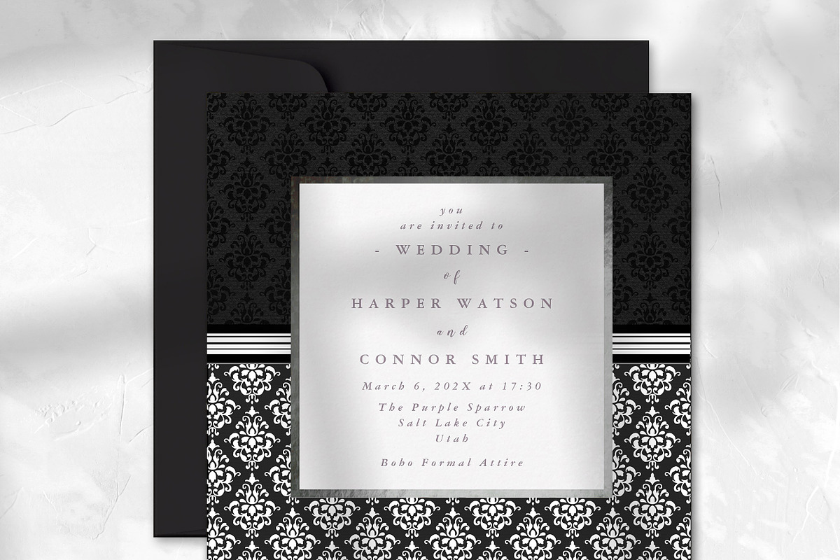Black And White Damask Backgrounds preview 5