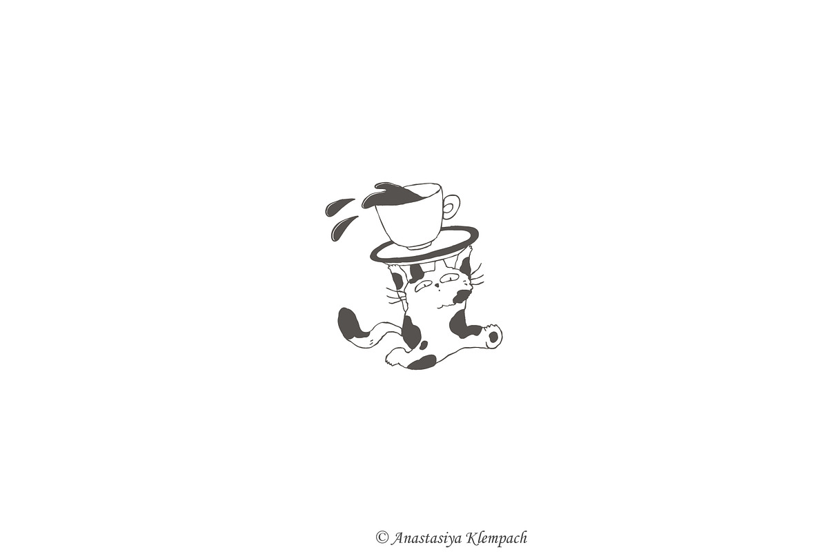 Purrfect Barista Hand Drawn Clipart, an Illustration by Anastasiya Klempach (Photo 6 of 13)