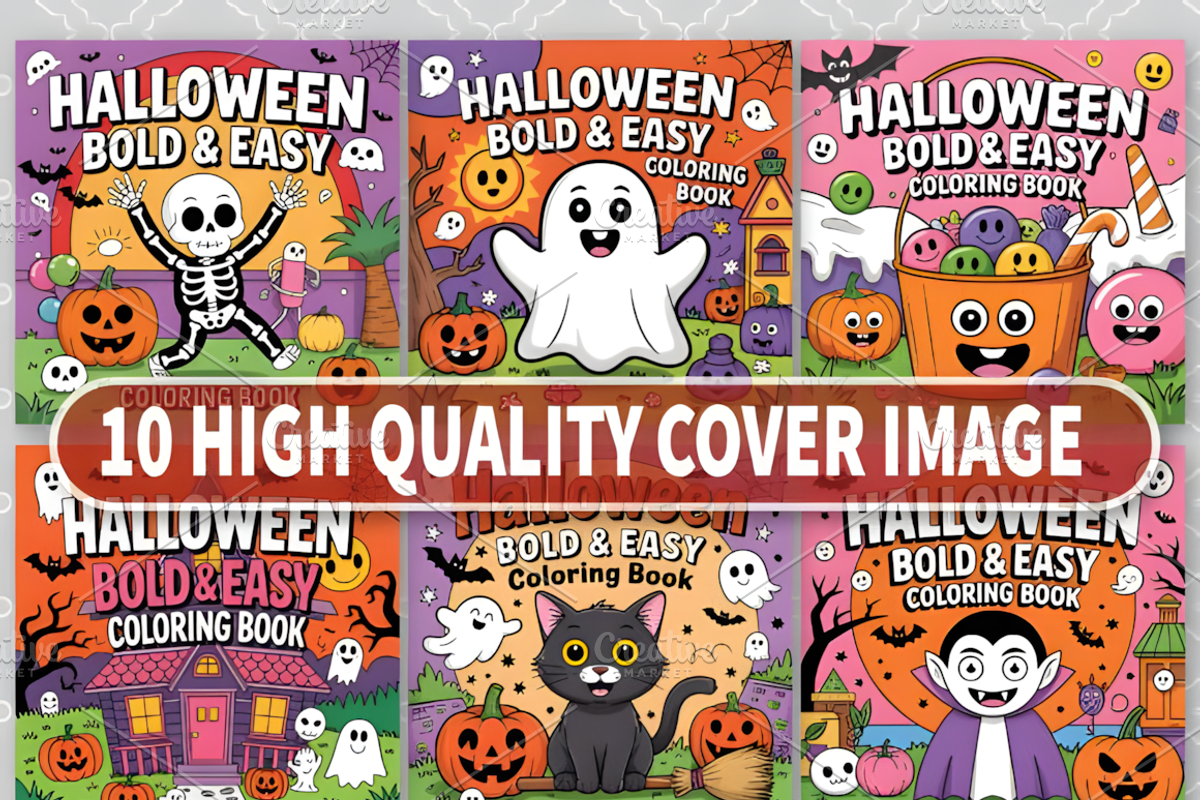 Halloween Bold and Easy Coloring, a Seasonal Illustration by Coco Bloom (Photo 5 of 5)
