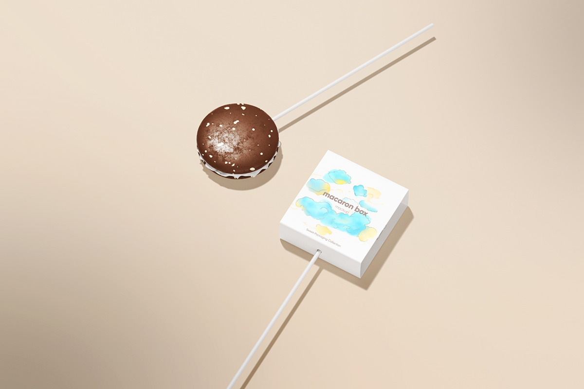 Macaron Box PSD Mockup, a Packaging Mockup by WebAndCat (Photo 5 of 9)