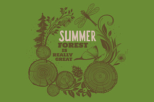 Forest And Growth Rings Decorations