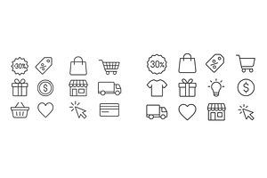 Various shopping icons symbolizing, an Illustration by ZinetroN
