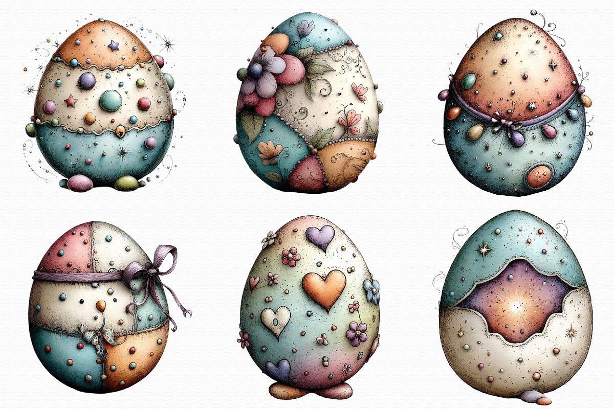 Whimsical Easter Egg Clipart, an Illustration by Libby Wishes (Photo 3 of 5)