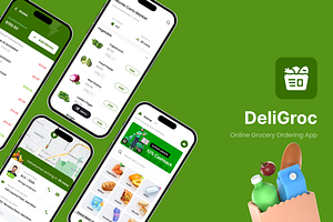 Grocery Ordering App | DeliGroc, an UI Kit Template by Opus LabWorks